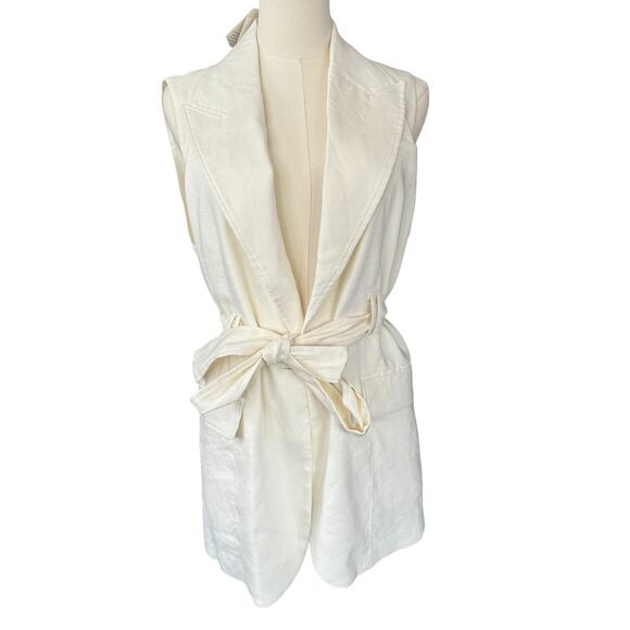 DISSH Sloan White‎ Sleeveless Linen Blend Vest US 4 AU 8 NWT - Picture 2 of 10